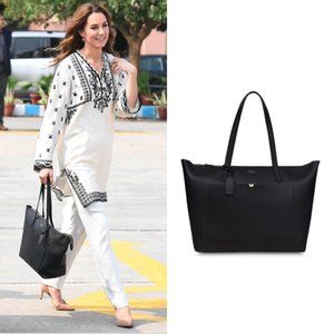 Smythson Panama East West Zip Leather Tote Bag